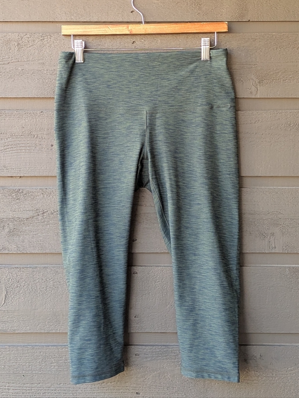 Prana Heathered Olive Green Capri Leggings
